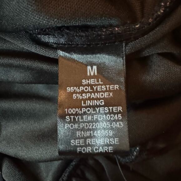 Dress Forum Ruched Black and Gold Floral Bodycon Mini Foliage Midnight Size M - Picture 6 of 7